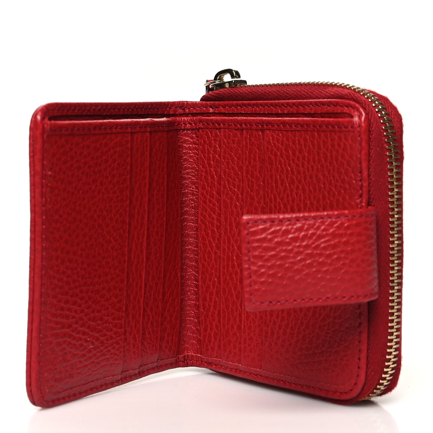 Monogram Dollar Calfskin Zip Around French Flap Wallet Beige Ebony Rosso