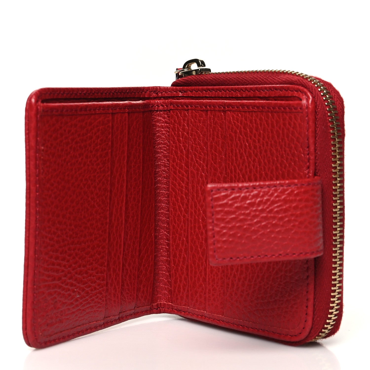 Gucci Monogram Dollar Calfskin Zip Around French Flap Wallet Beige Ebony Rosso 5 of 11