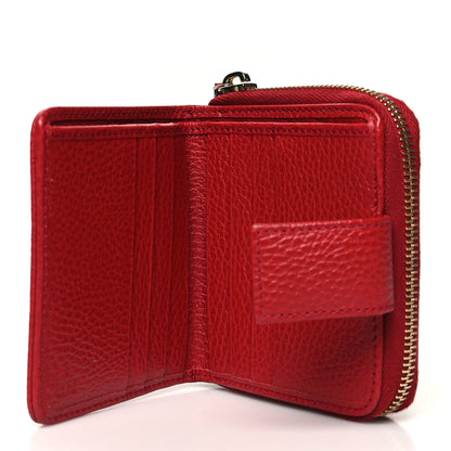 Gucci Monogram Dollar Calfskin Zip Around French Flap Wallet Beige Ebony Rosso 5 of 11
