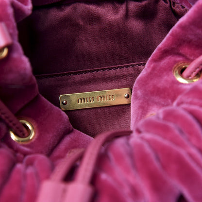 Miu Miu Velluto Matelasse Bucket Bag Bruyere 7 of 8