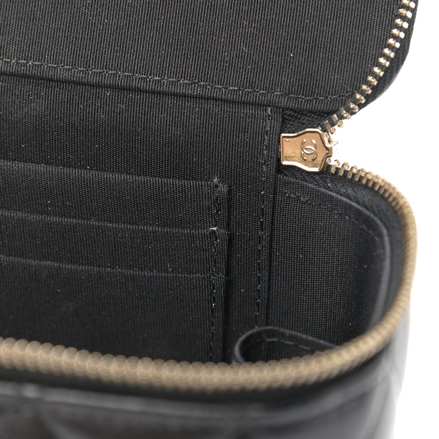 Chanel Lambskin Quilted Small Top Handle Vanity Case With Chain Black 9 of 14