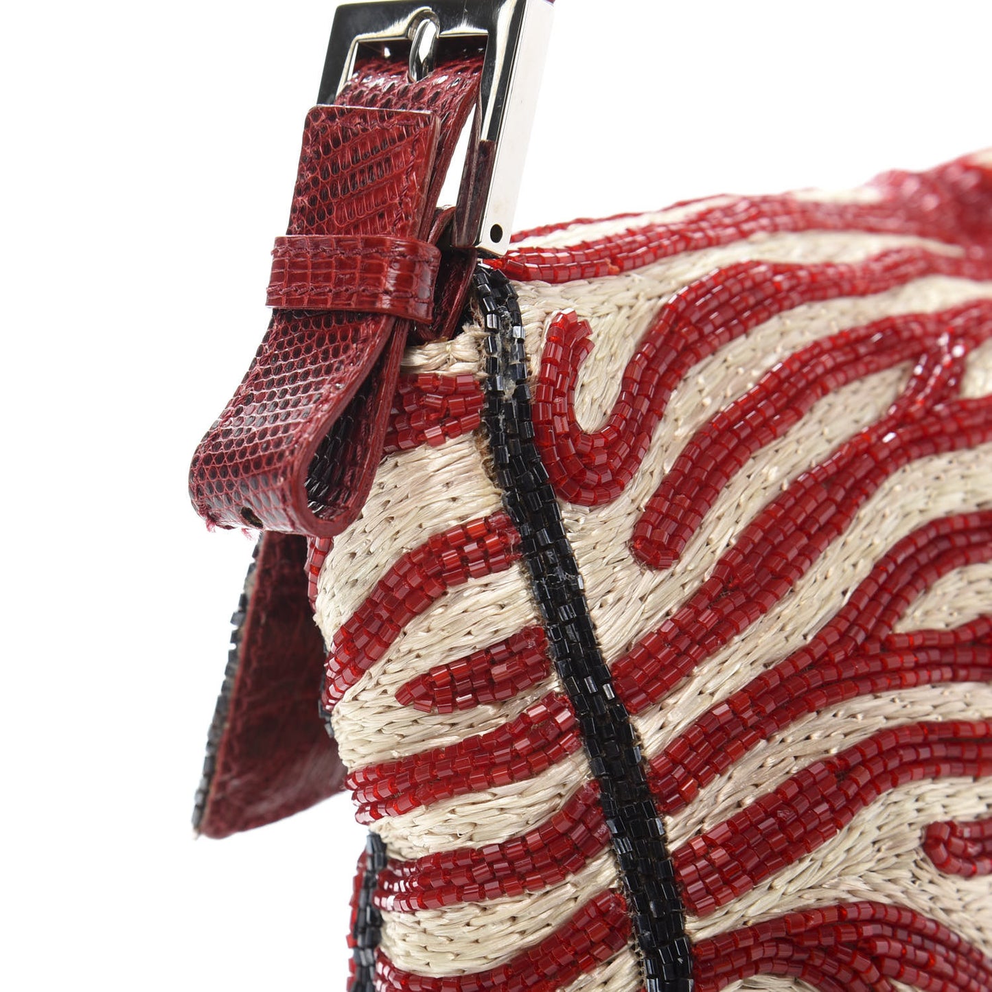 Lizard Beaded Baguette Red