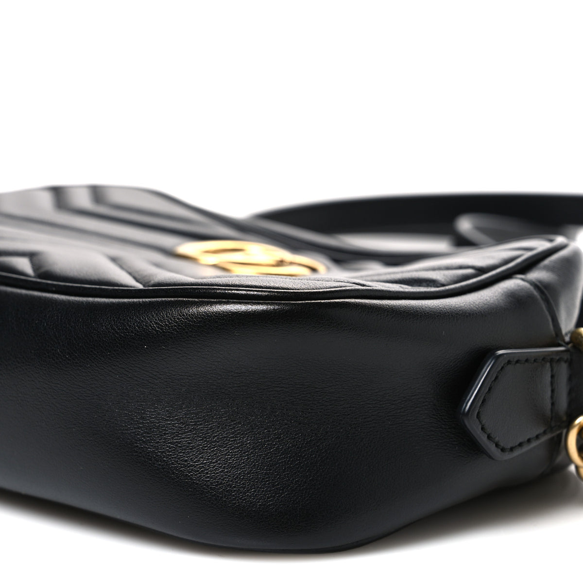 Calfskin Matelasse Mini GG Marmont Chain Shoulder Bag Black