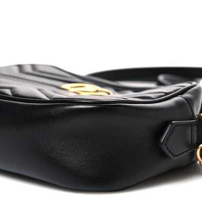 Gucci Calfskin Matelasse Mini GG Marmont Chain Shoulder Bag Black 10 of 10