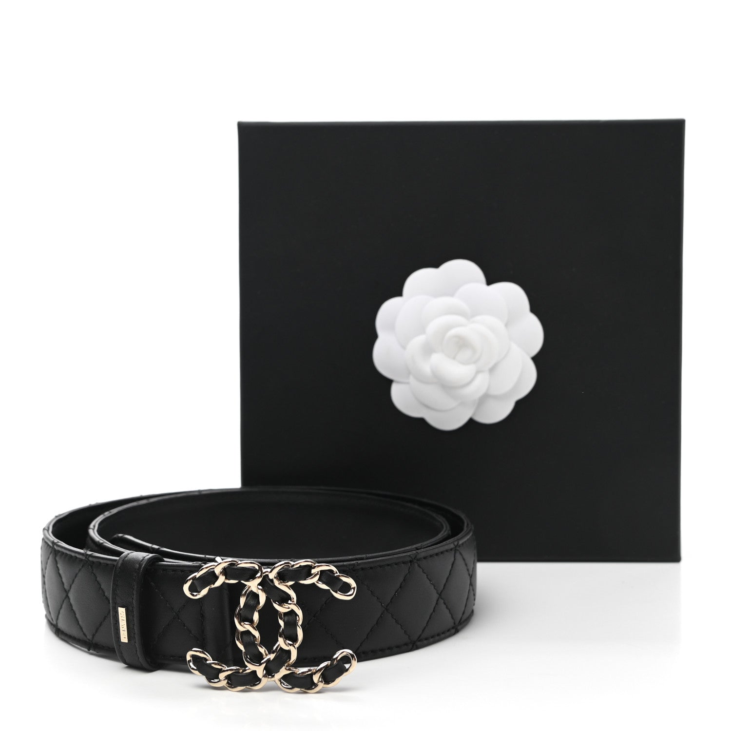Chanel Lambskin Quilted CC Chain Belt 85 34 Black 9 of 9