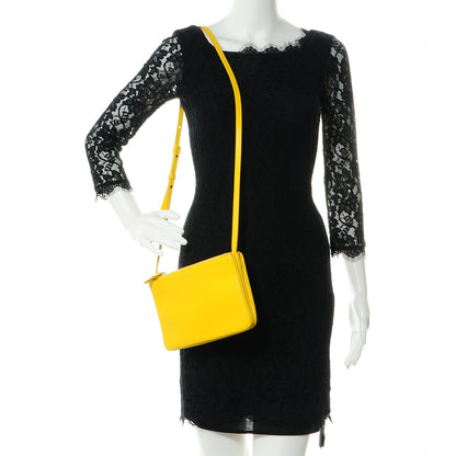 Celine Lambskin Trio Crossbody Bag Sun Yellow 2 of 9