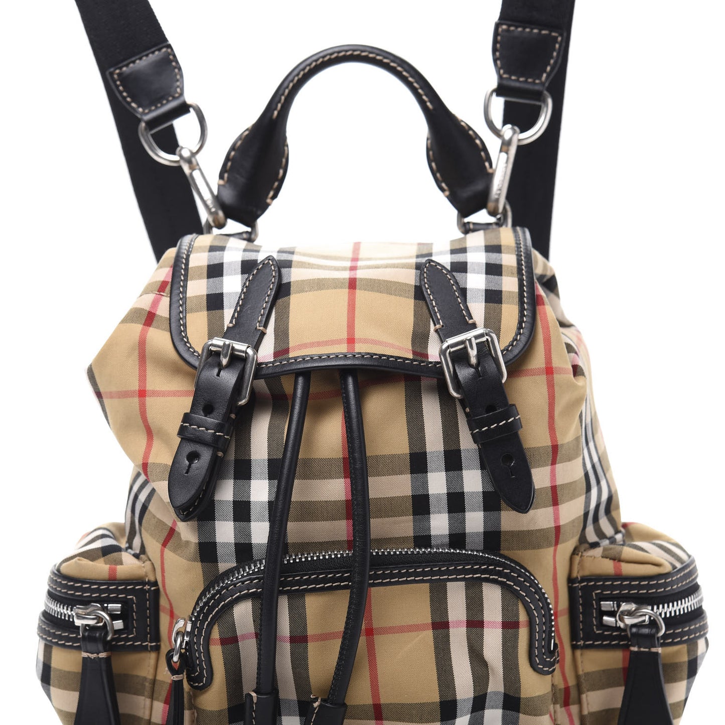 Vintage Check Small Rucksack Backpack Black