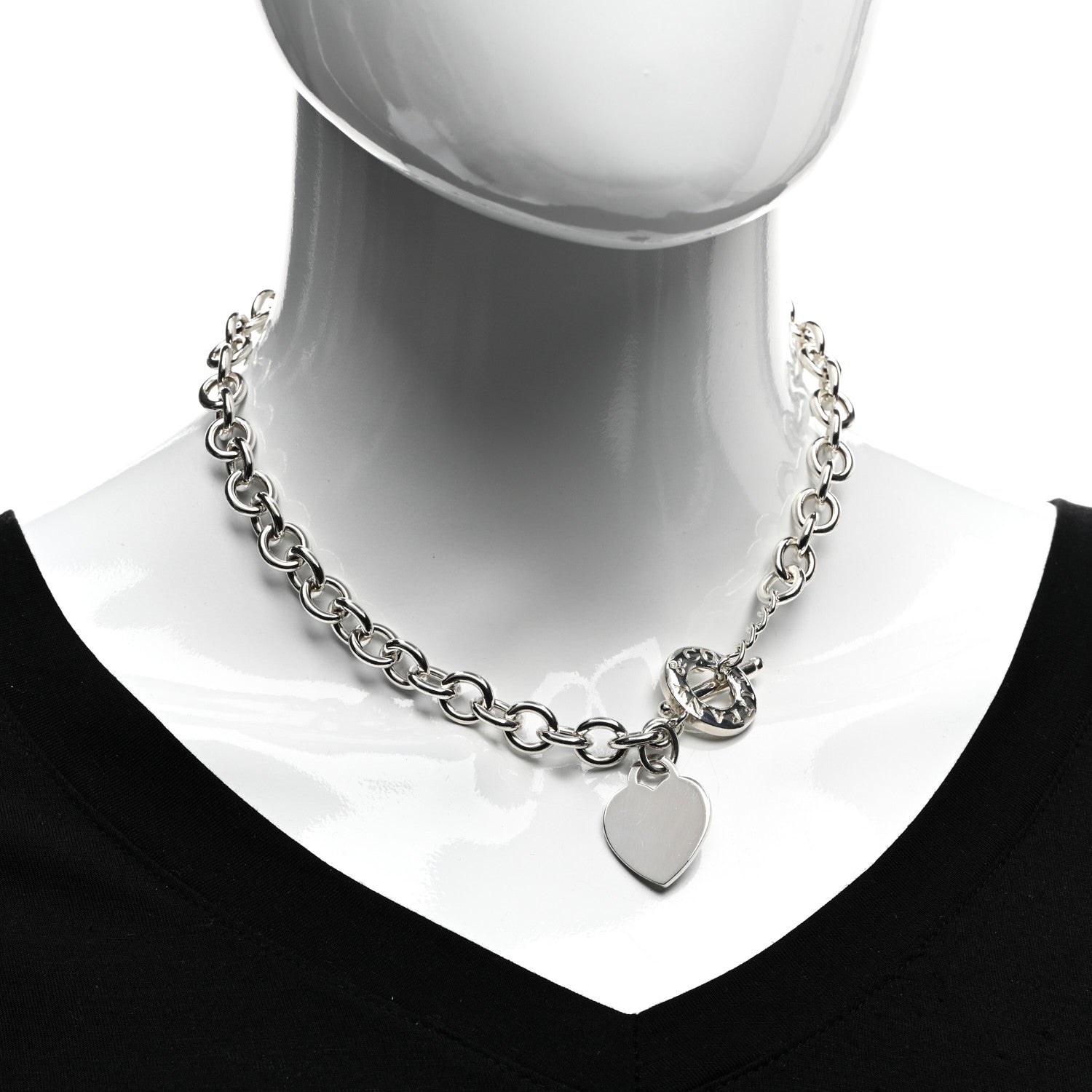 Tiffany Sterling Silver Heart Tag Toggle Necklace 2 of 4