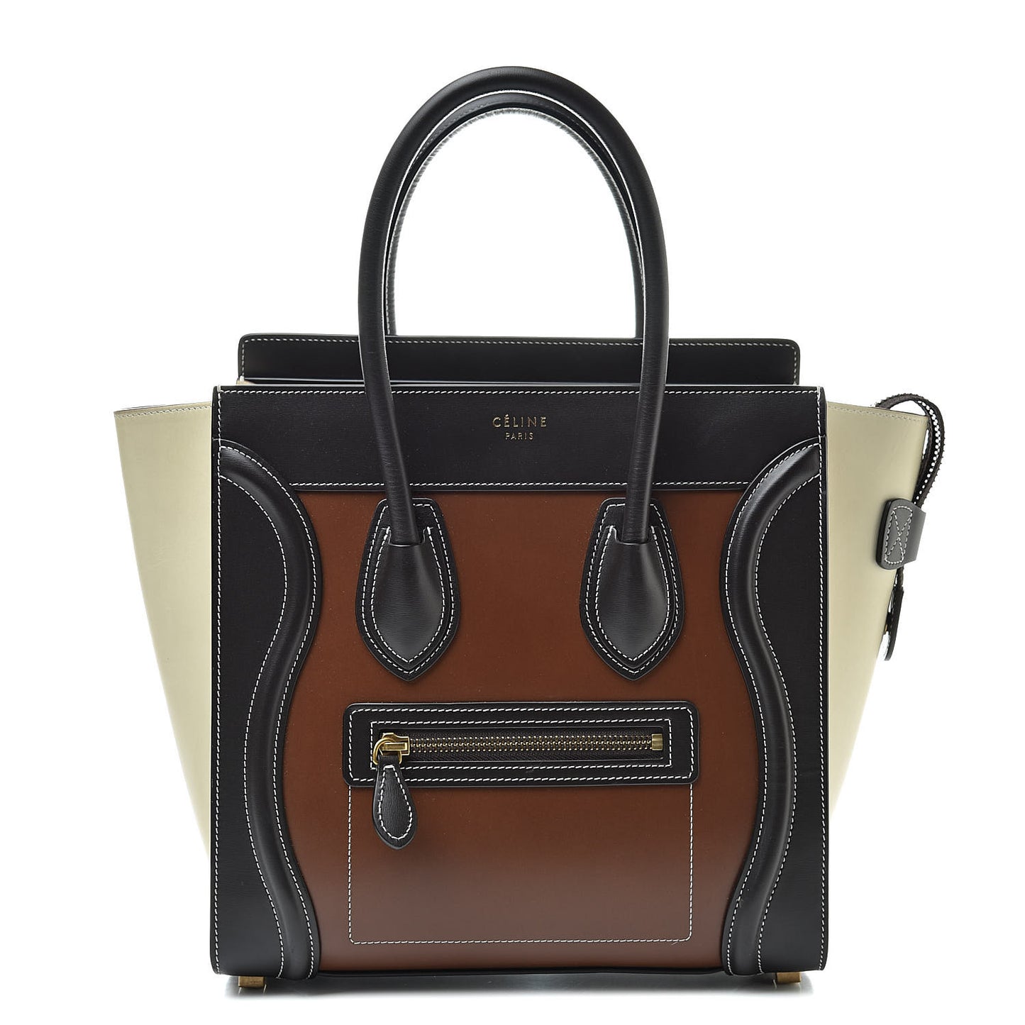 Smooth Calfskin Micro Tri-Color Luggage Chestnut
