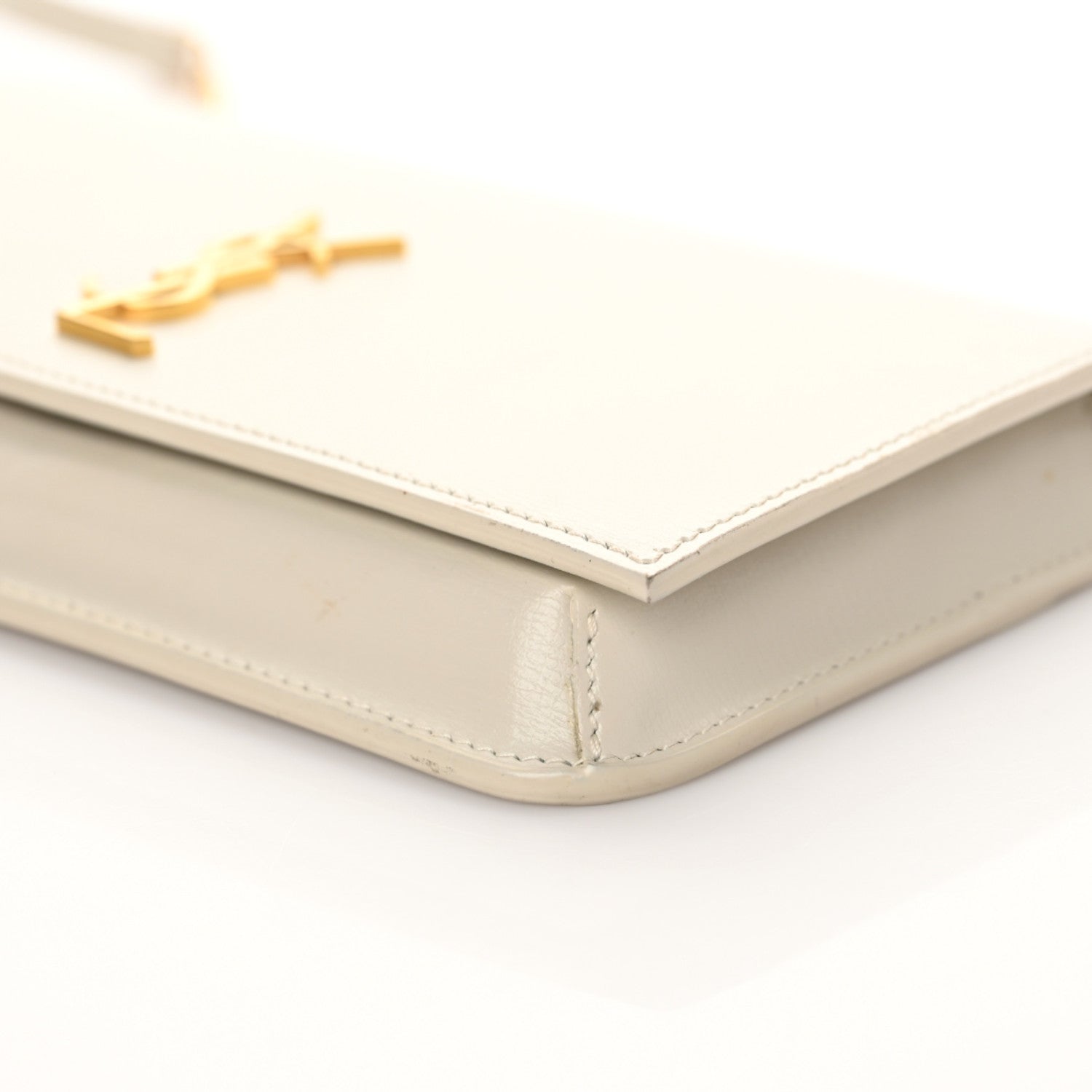 Saint Laurent Smooth Calfskin Monogram Phone Holder Crossbody Crema Soft 6 of 9
