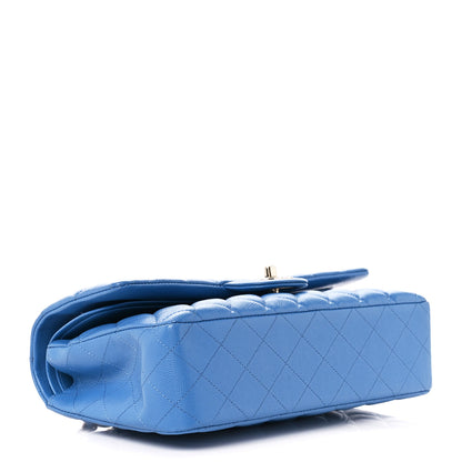 Chanel Caviar Quilted Medium Double Flap Blue 4 of 11