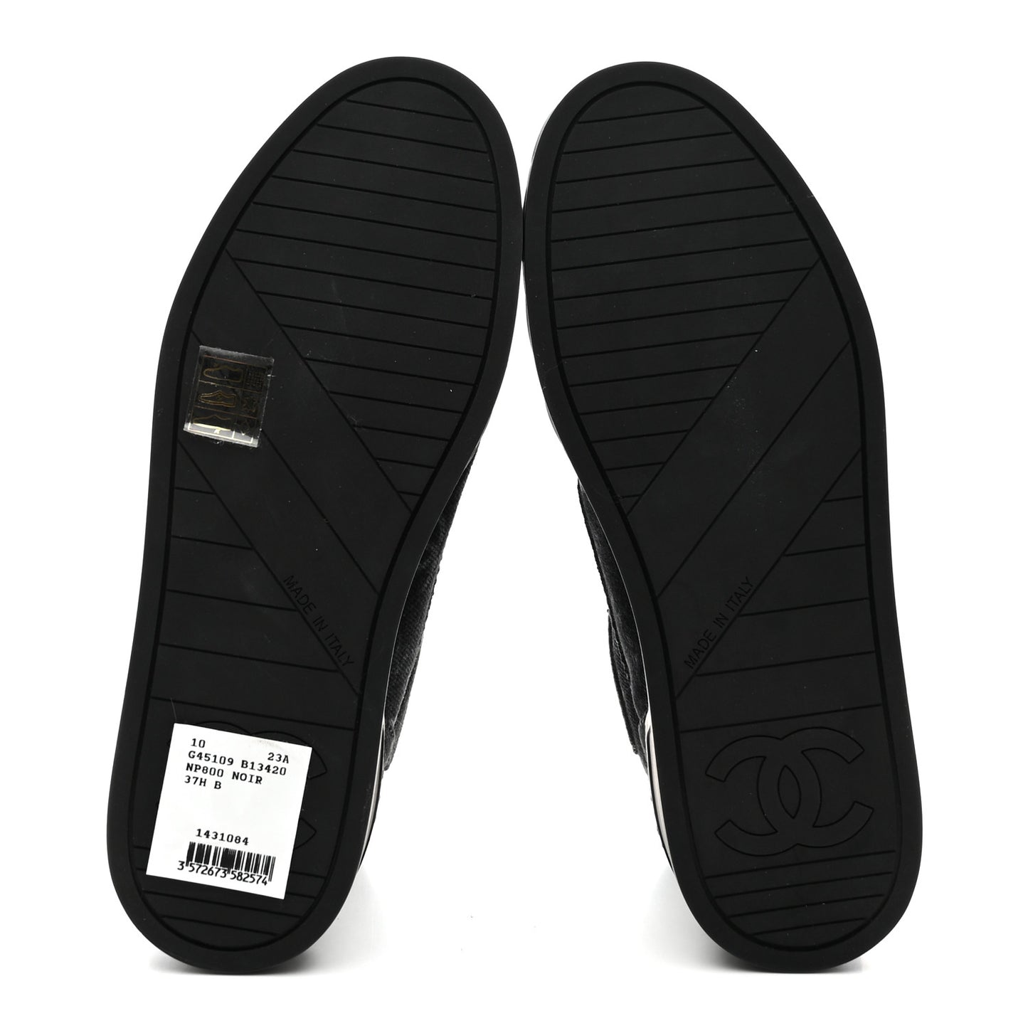 Printed Denim Logo High Top Sneakers 37.5 Black White