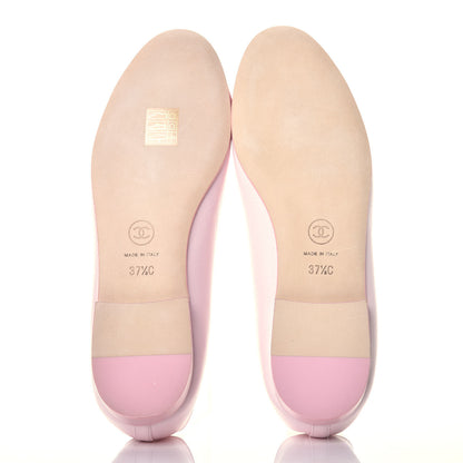 Chanel Lambskin CC Cap Toe Ballerina Flats 37.5 Pink Light Pink 5 of 10