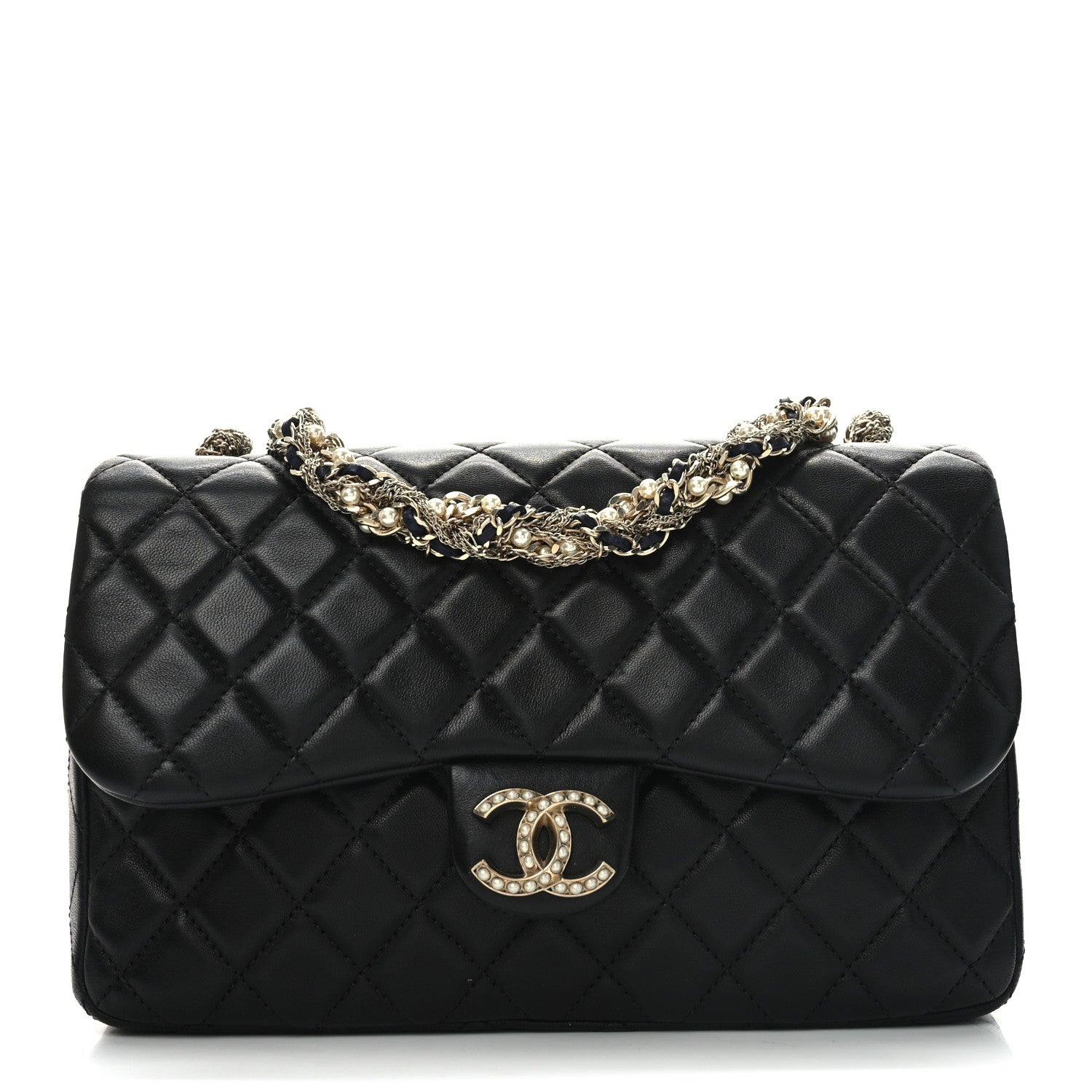 Chanel Lambskin Quilted Medium Westminster Pearl Flap Black 1 of 11