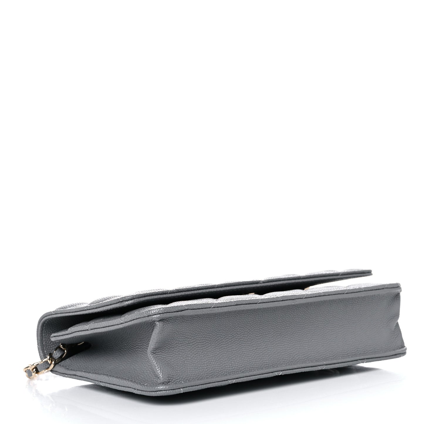 Caviar Quilted Wallet On Chain WOC Grey