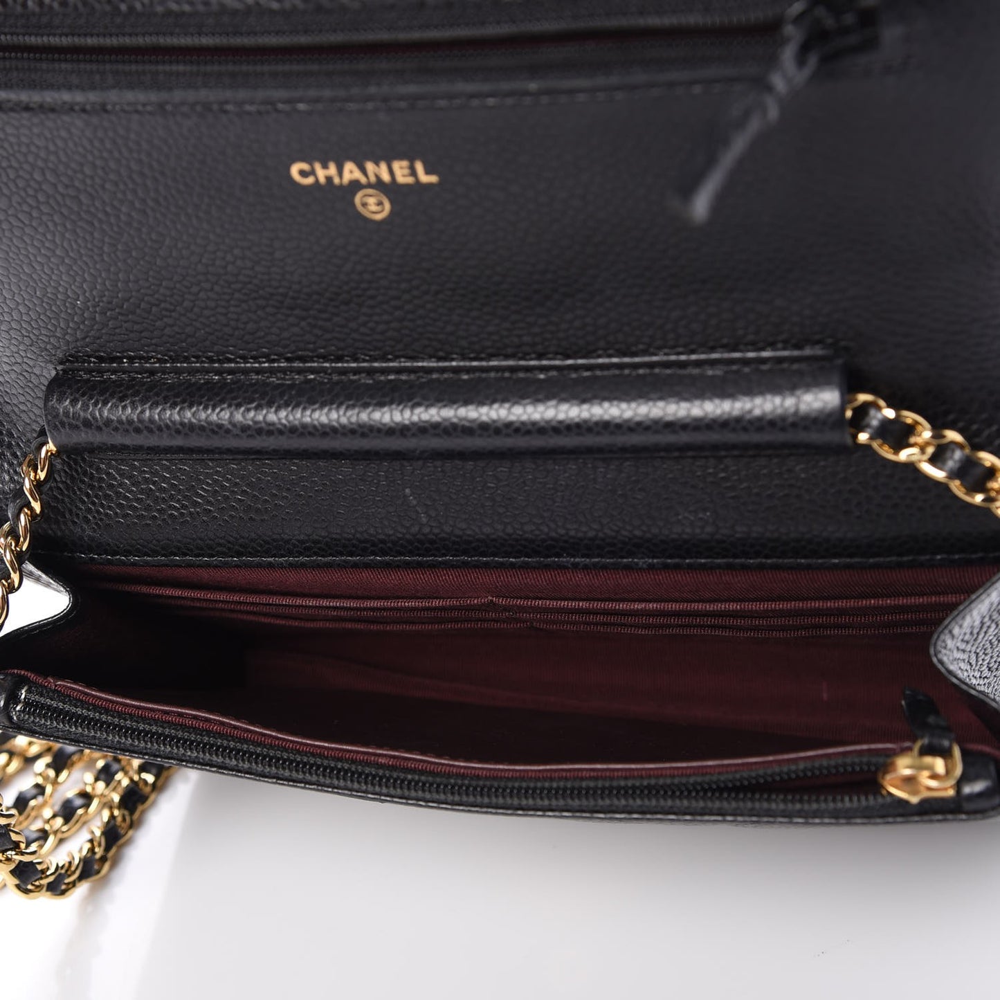 Caviar Quilted Wallet On Chain WOC Black
