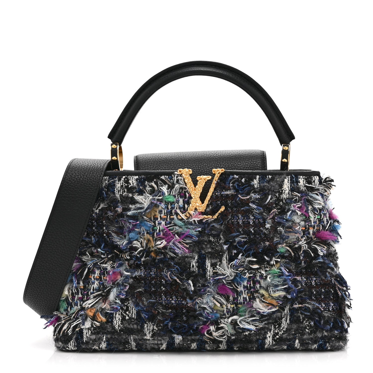 Louis Vuitton Tweed Calfskin Capucines MM Multicolor 1 of 9