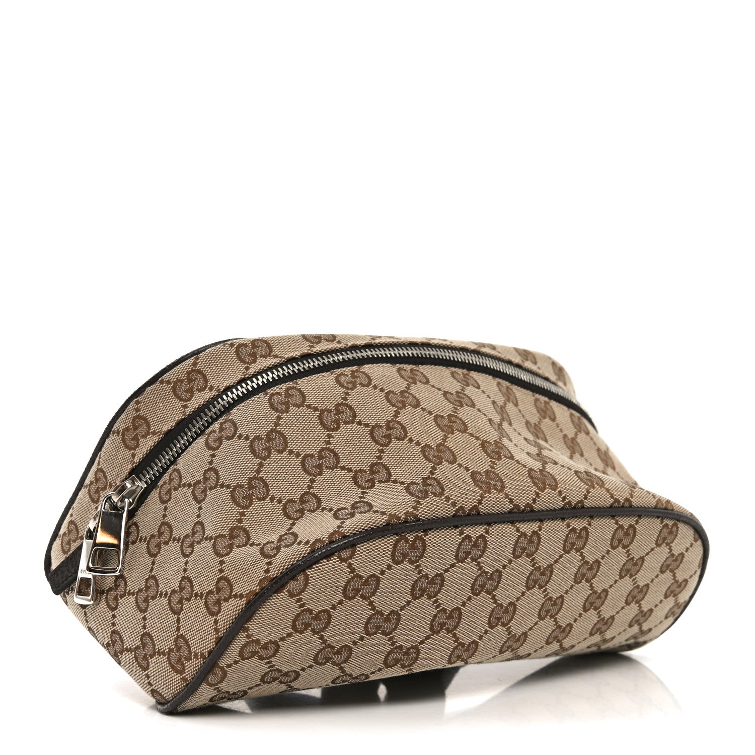 Gucci Monogram Dollar Calfskin Waist Pouch Beige Ebony Testa di Moro Marrone Scuro 4 of 10