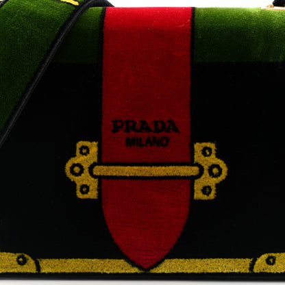 Prada Velluto Ricamo Cahier Shoulder Bag Black 7 of 9