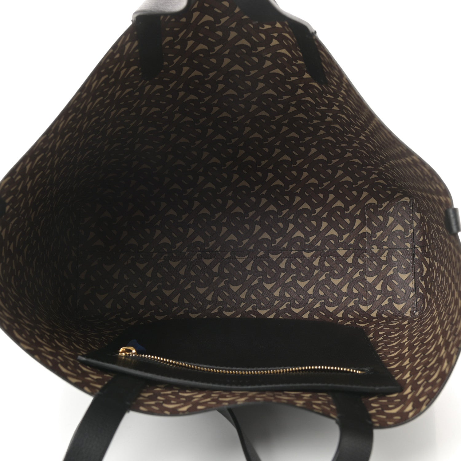 Burberry Calfskin TB Motif Embossed Medium Tote Black 5 of 11