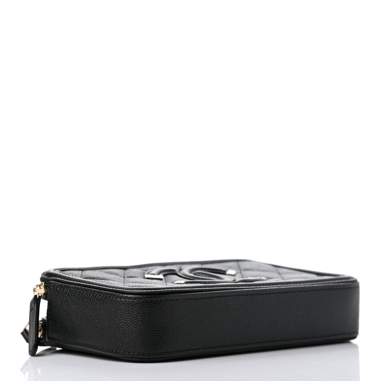 Chanel Caviar Quilted CC Filigree Clutch With Chain Black 4 of 13