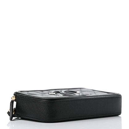 Chanel Caviar Quilted CC Filigree Clutch With Chain Black 4 of 13