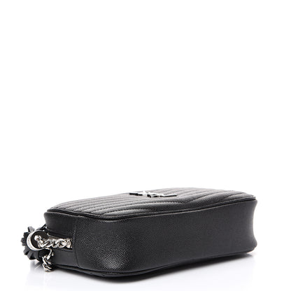 Saint Laurent Grain De Poudre Matelasse Monogram Mini Lou Camera Bag Black 3 of 11