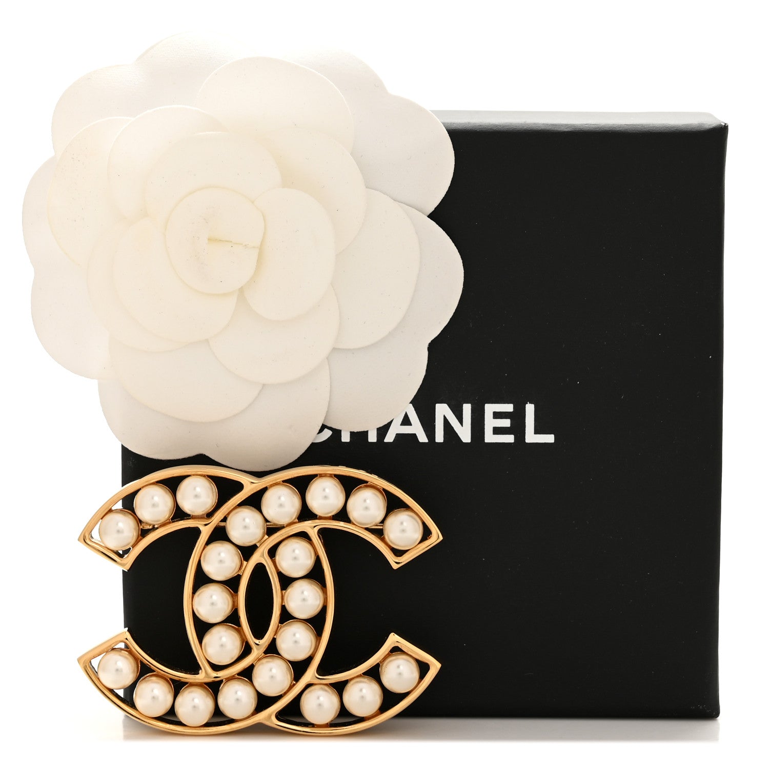 Chanel Pearl CC Brooch Light Gold 4 of 4