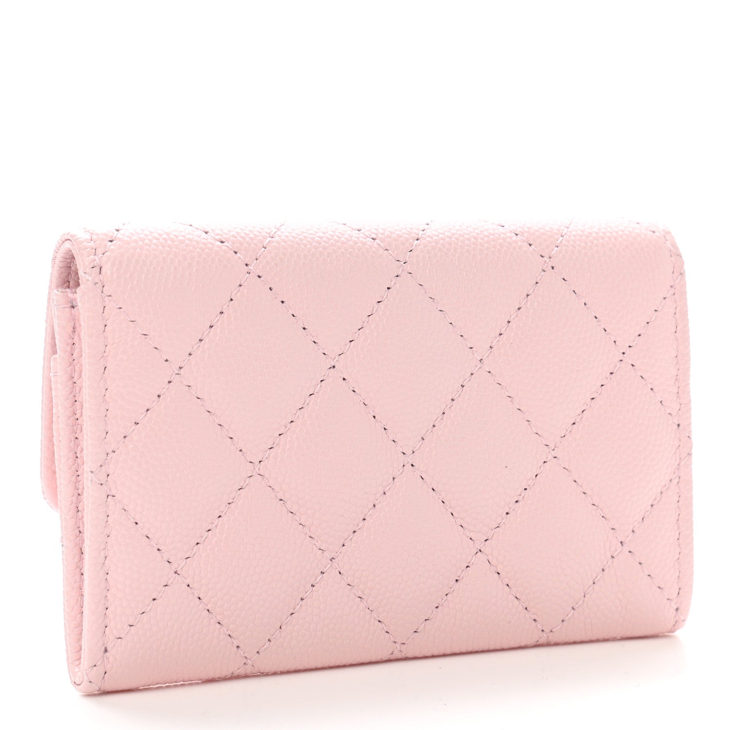 Chanel Caviar Quilted Crystal CC Flap Card Holder Pink 3 of 8