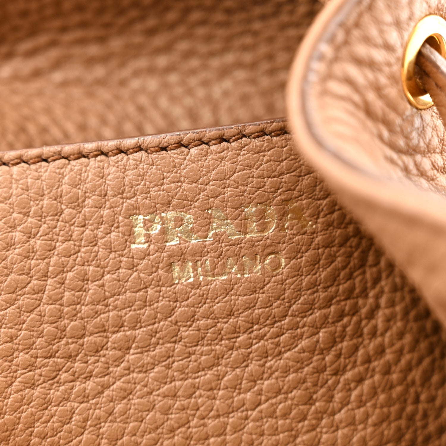 Prada Vitello Daino Drawstring Bucket Beige 6 of 9