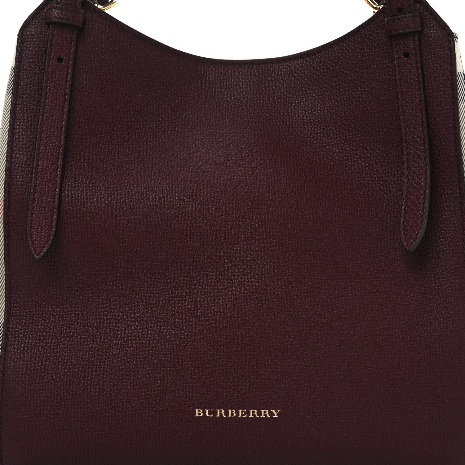 Burberry Grainy Calfskin House Check Small Canterbury Mahogany Red 7 of 9