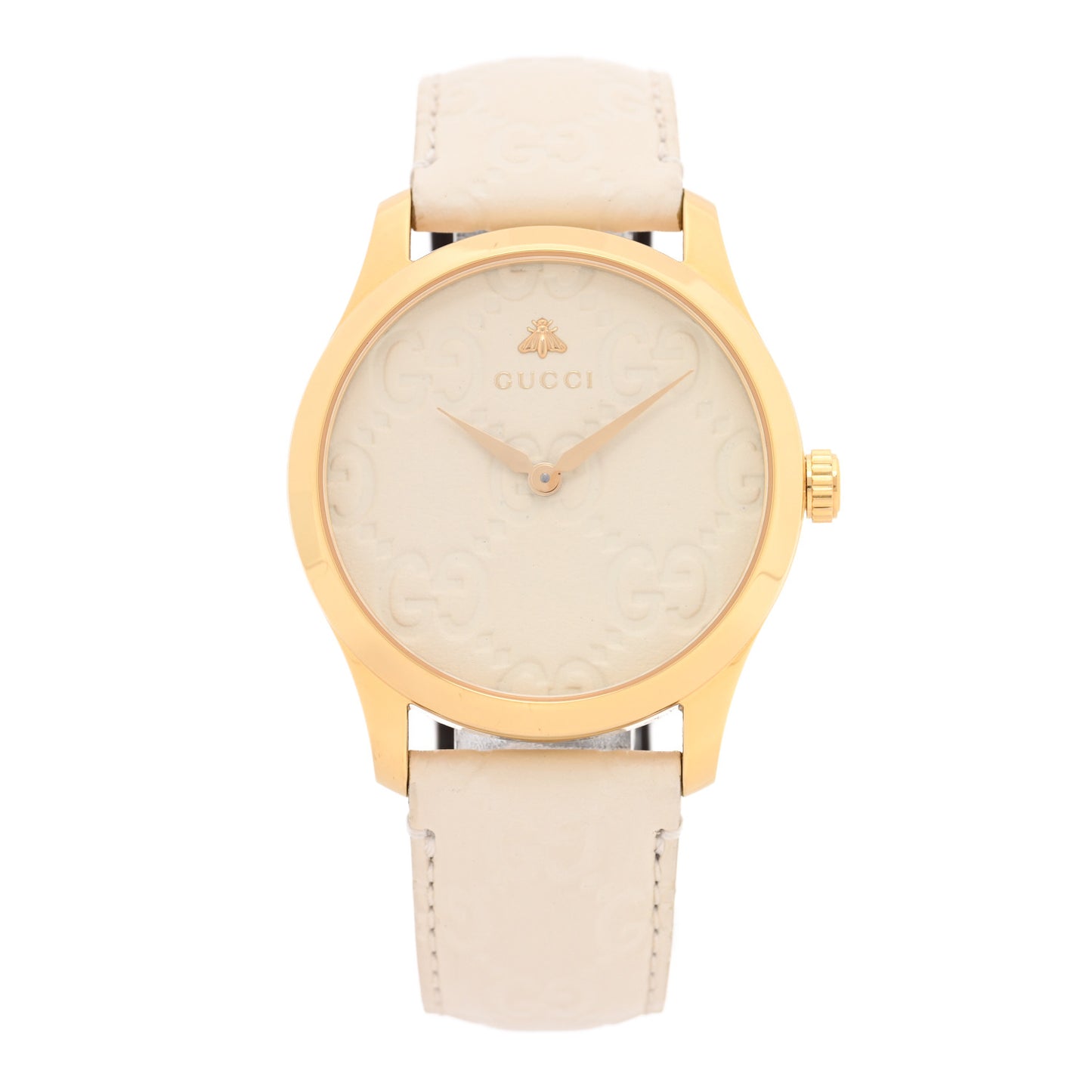 Stainless Steel Calfskin 38mm G-Timeless Quartz Watch White