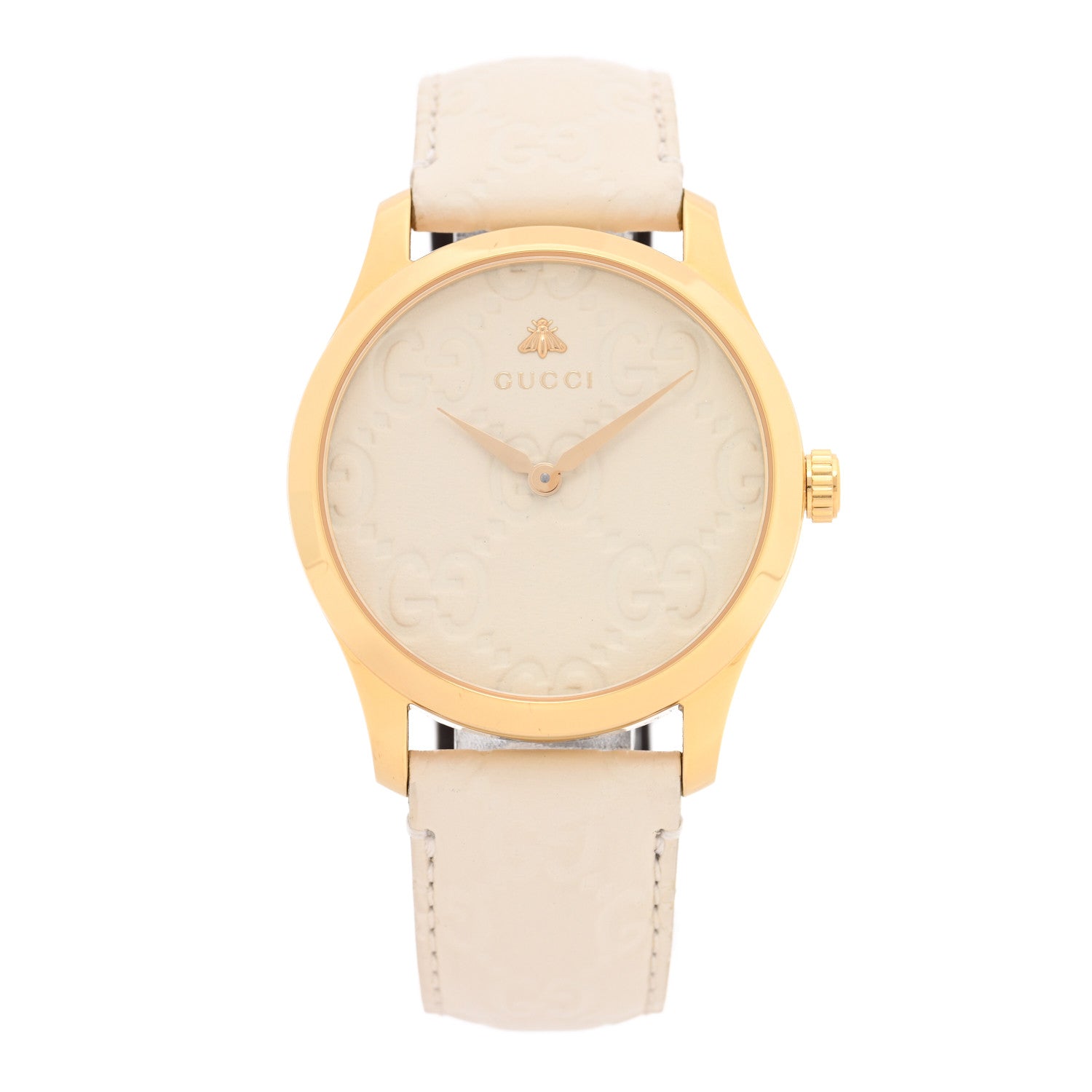 Gucci Stainless Steel Calfskin 38mm G-Timeless Quartz Watch White 1 of 5
