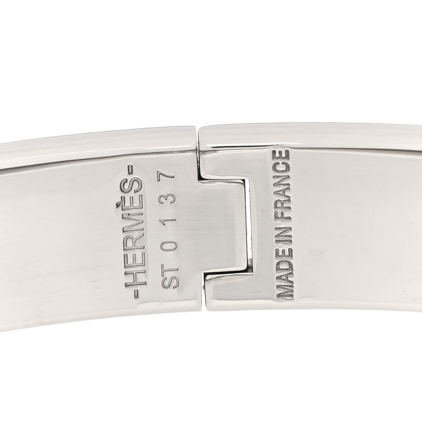 Enamel Narrow Clic Clac H Bracelet GM White