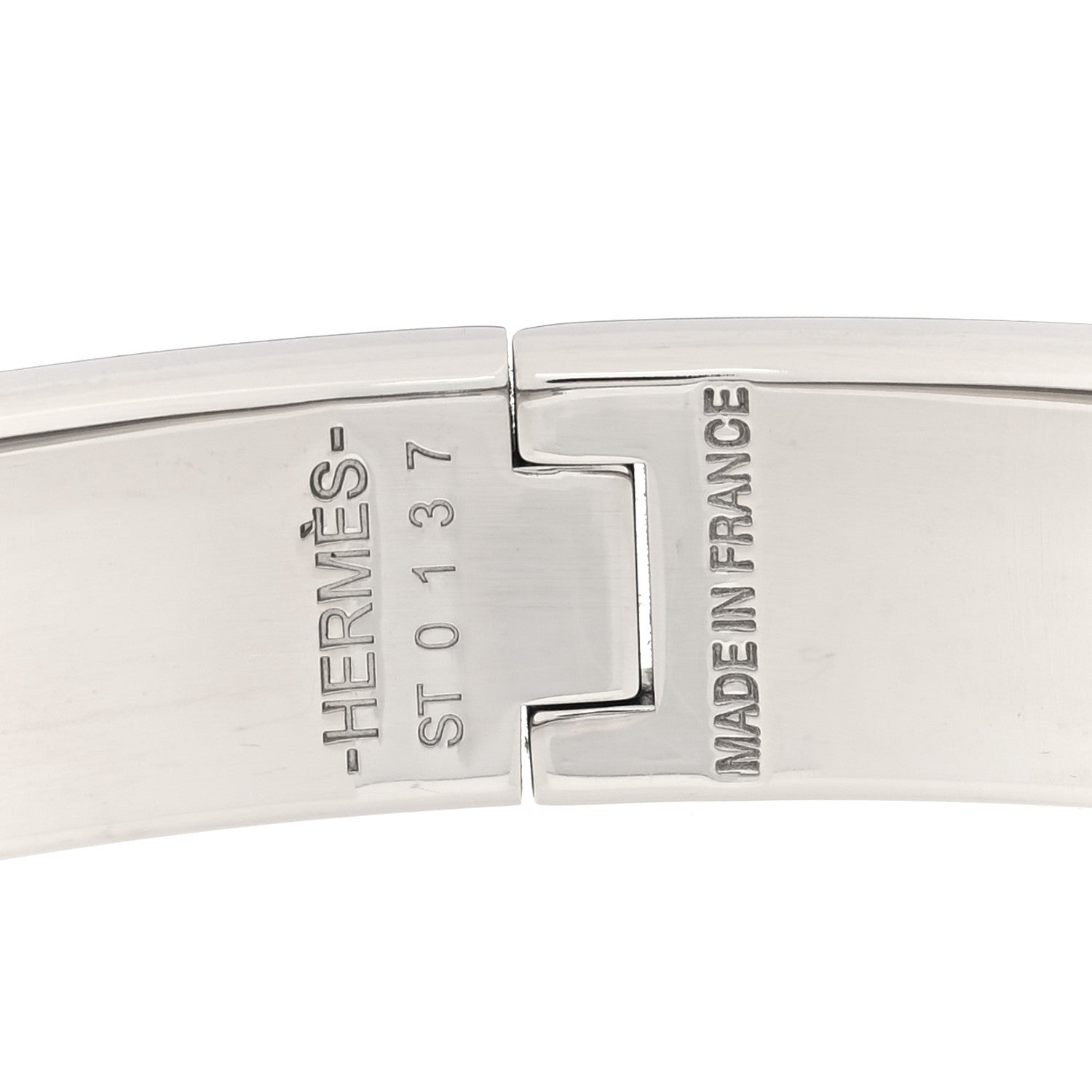 Hermes Enamel Narrow Clic Clac H Bracelet GM White 4 of 5