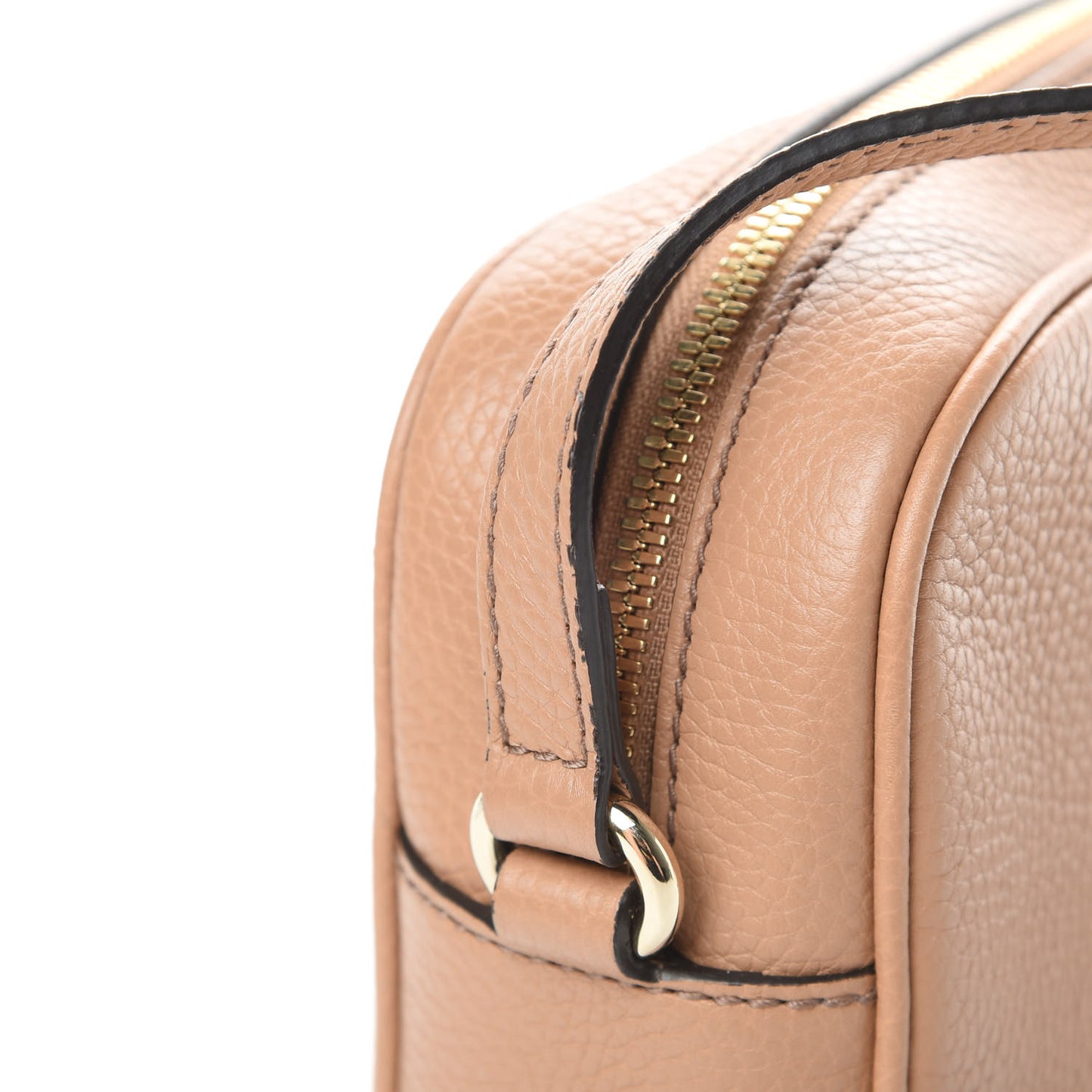 Pebbled Calfskin Small Soho Disco Bag Rose Beige