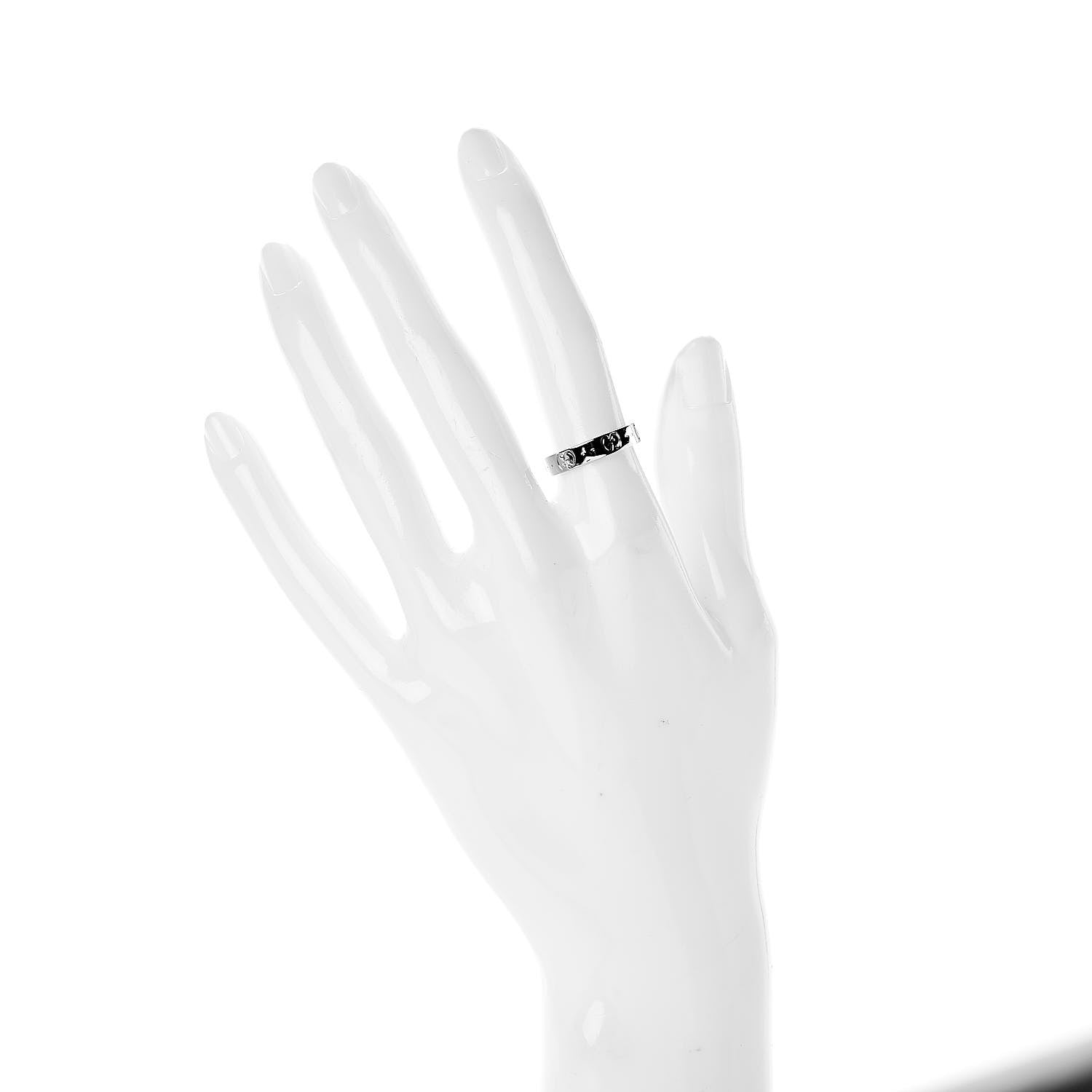 Gucci 18K White Gold 4mm Icon Thin Band Ring 50 5.5 2 of 5