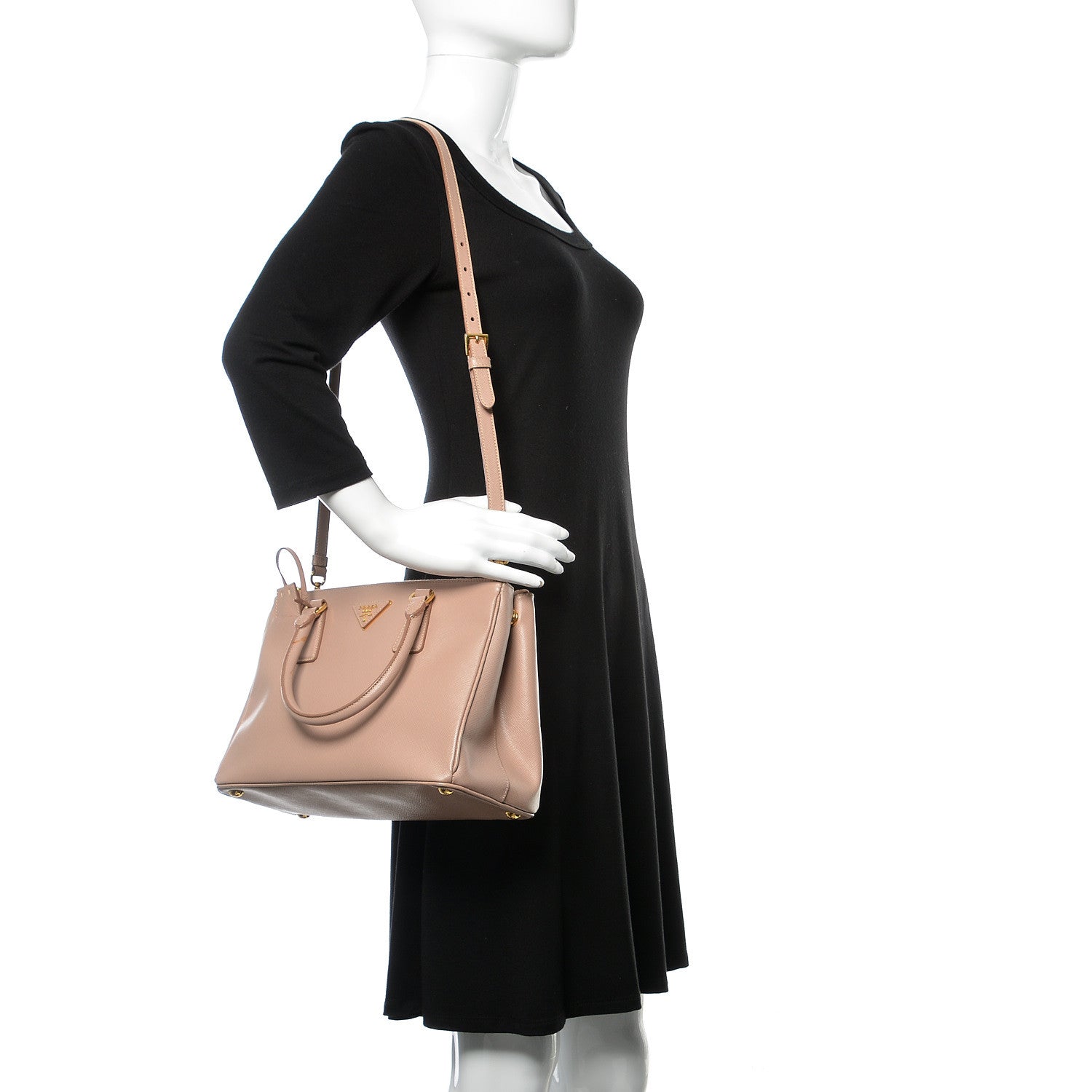 Prada Saffiano Small Galleria Double Zip Tote Cammeo 3 of 14