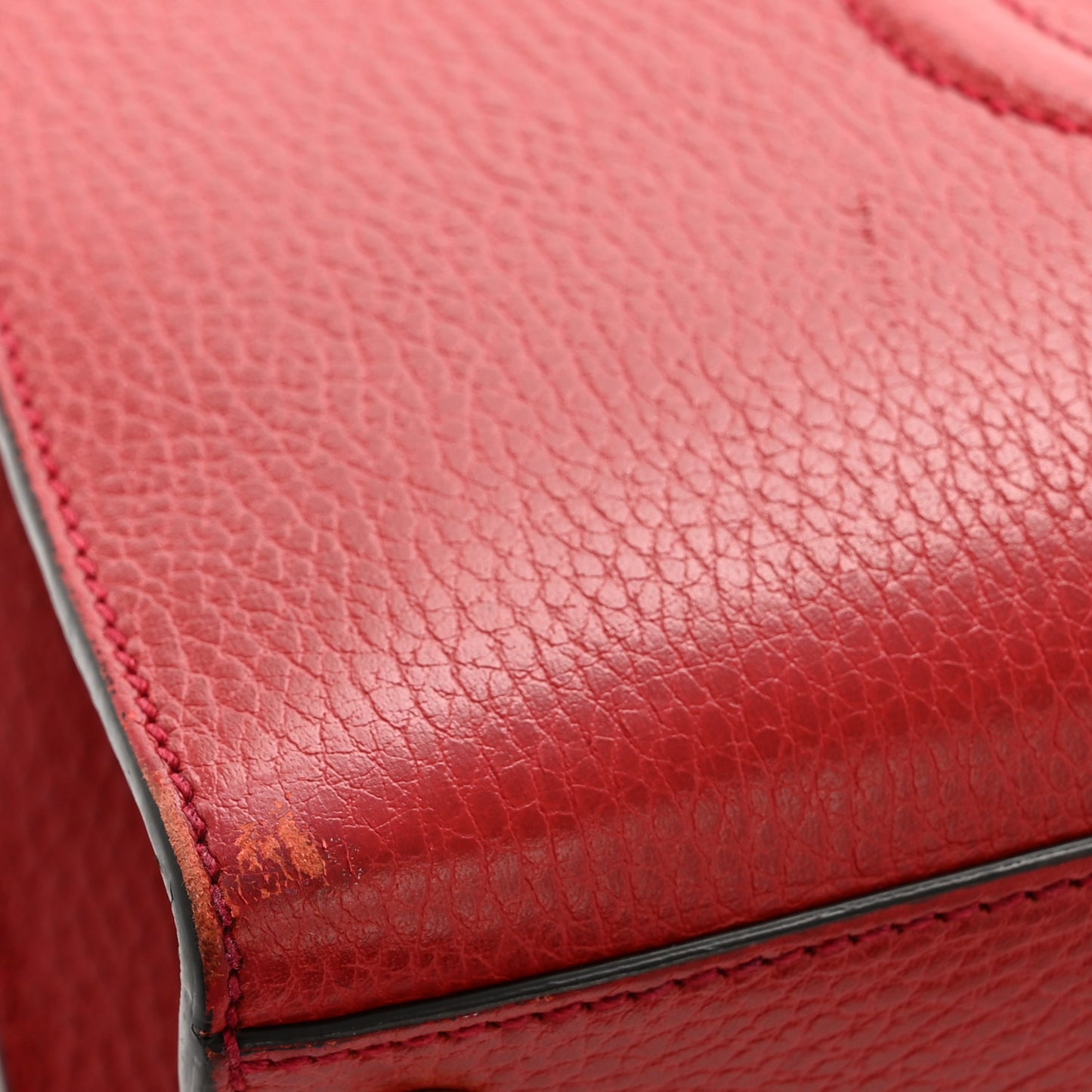 Dollar Calfskin Medium Soho Top Handle Satchel Hibiscus Red