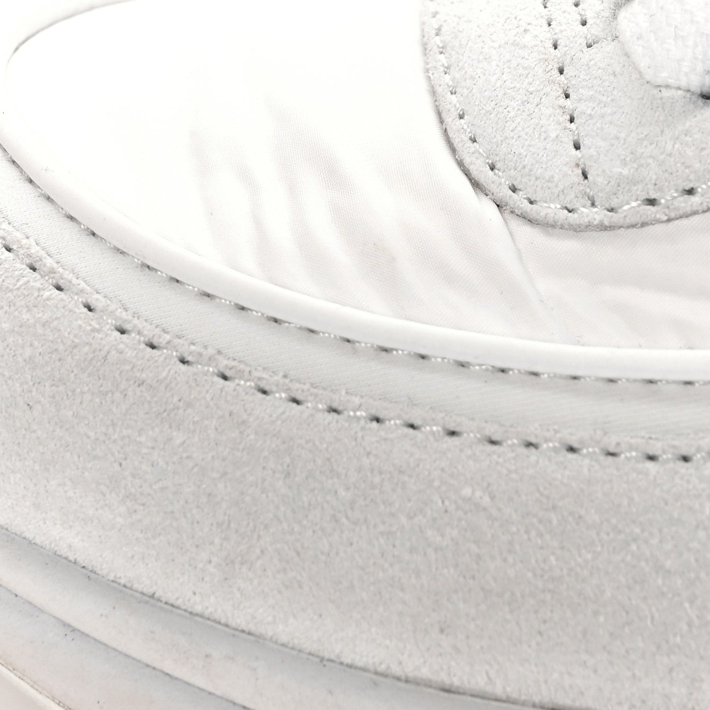 Suede Calfskin Fabric CC Sneakers 40 White