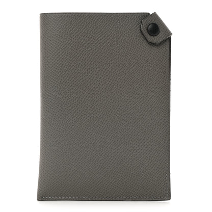 Hermes Epsom Tarmac Dot PM Passport Holder Gris Meyer Black 1 of 8