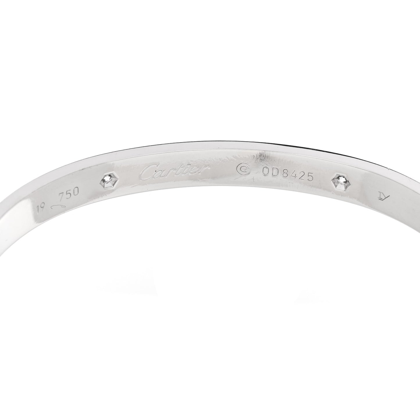 18K White Gold 4 Diamond Love Bracelet 19