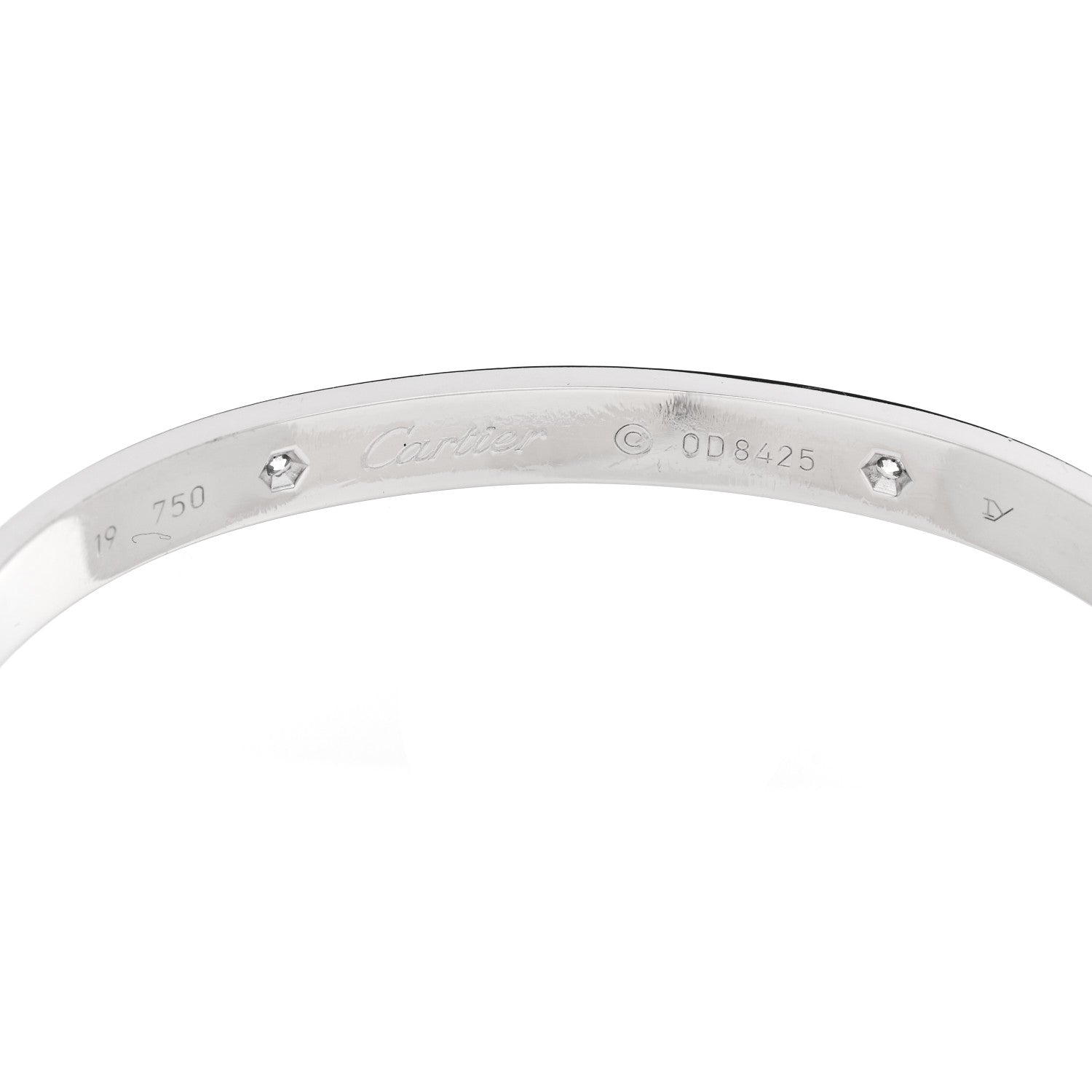 Cartier 18K White Gold 4 Diamond Love Bracelet 19 6 of 9