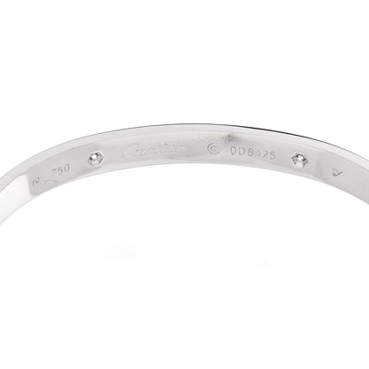 Cartier 18K White Gold 4 Diamond Love Bracelet 19 6 of 9