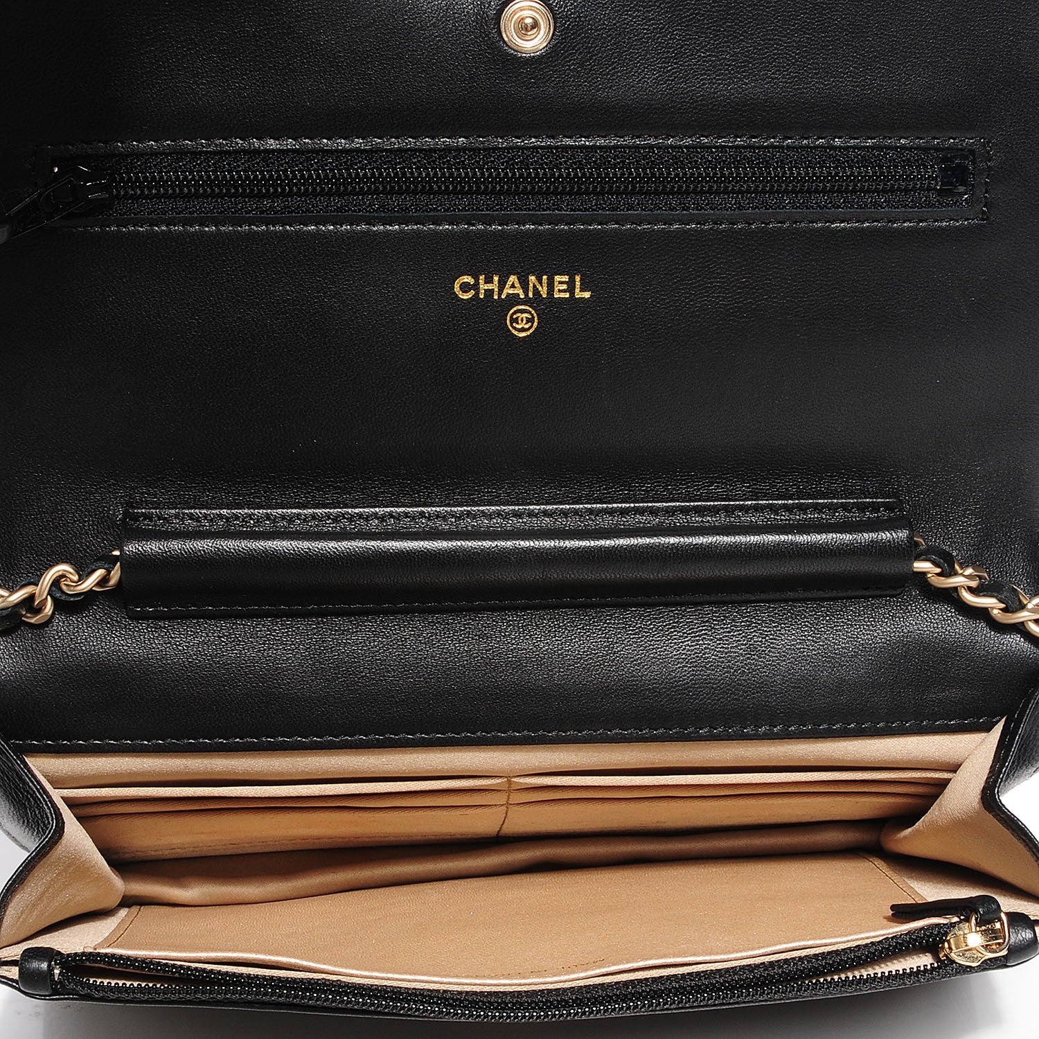Chanel Lambskin Camellia Wallet on Chain WOC Black 8 of 8