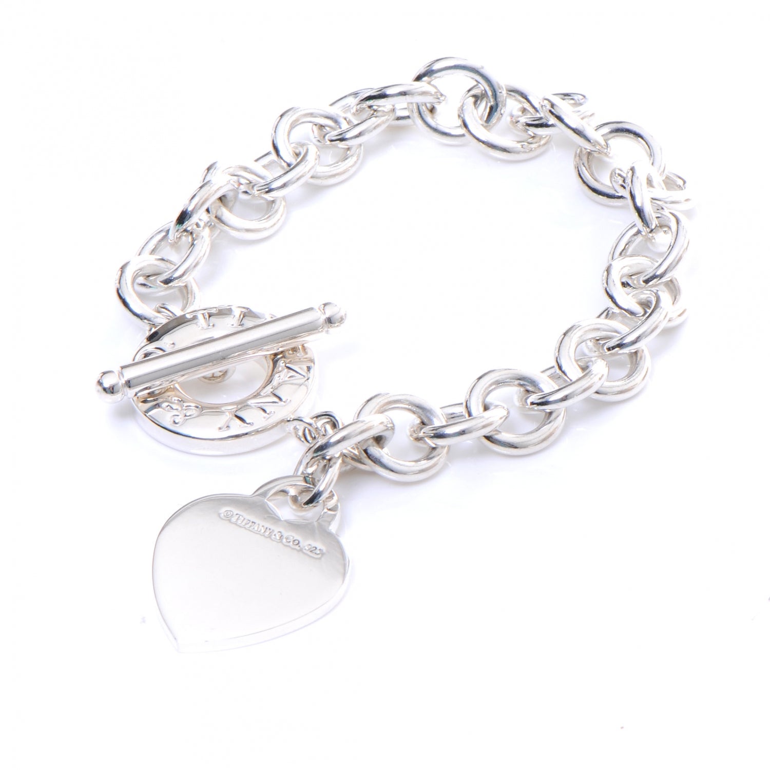 Tiffany Sterling Silver Heart Tag Toggle Bracelet 4 of 5