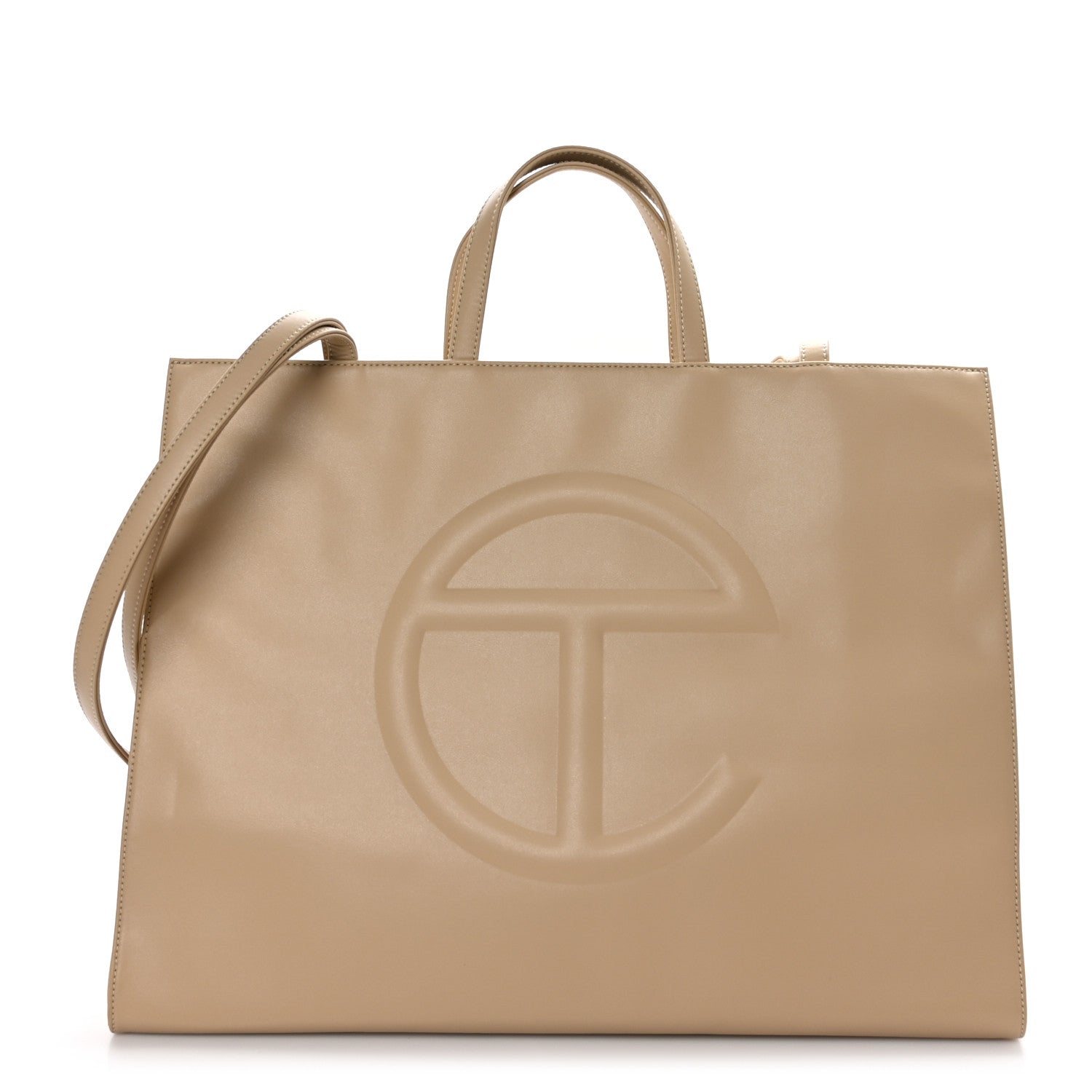 Telfar Vegan Leather Large Shopping Bag Cream 1 of 8
