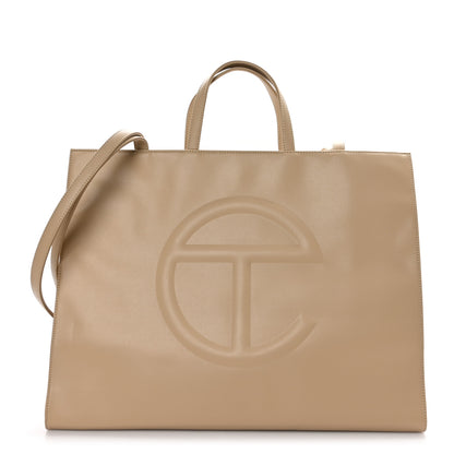 Telfar Vegan Leather Large Shopping Bag Cream 1 of 8