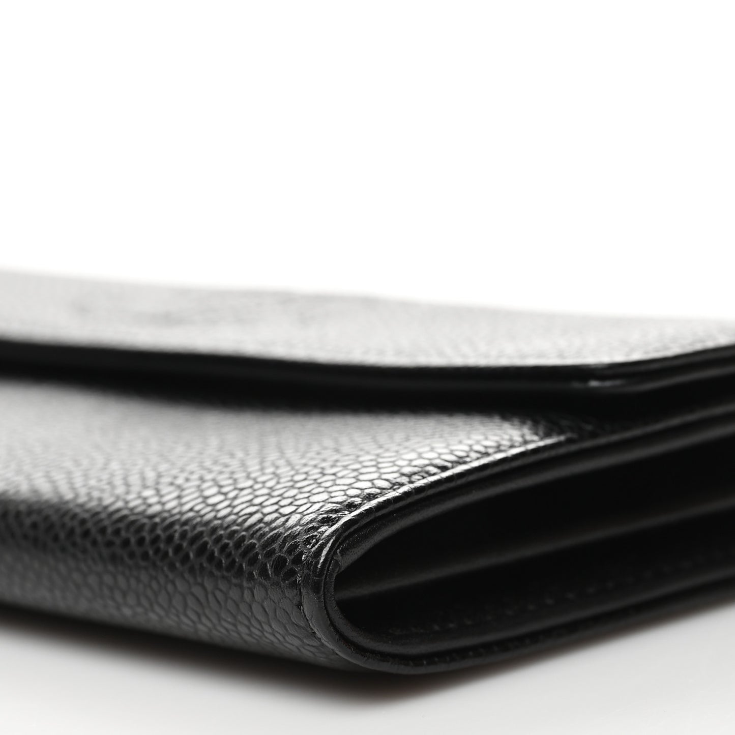 Caviar Timeless CC Large Gusset Flap Wallet Black