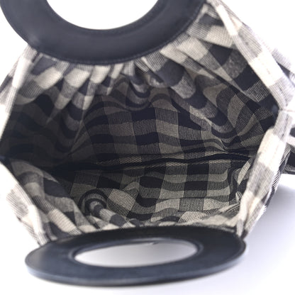 Mansur Gavriel Canvas Check Top Handle Bag Black White 5 of 11